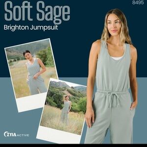 Zyia!!!  Soft  Sage Brighton Jumpsuit
